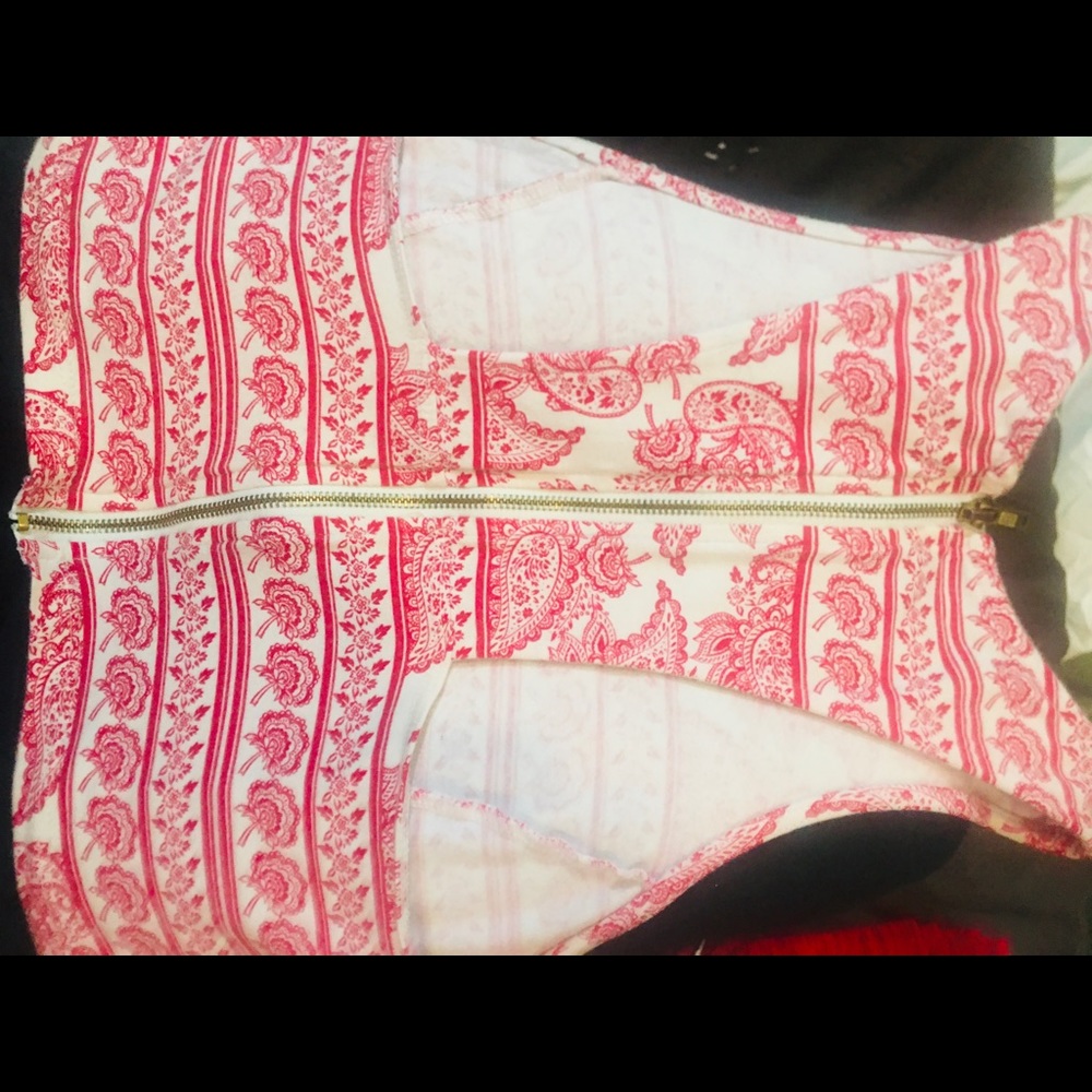 Red paisley crop top from Charlotte Russe